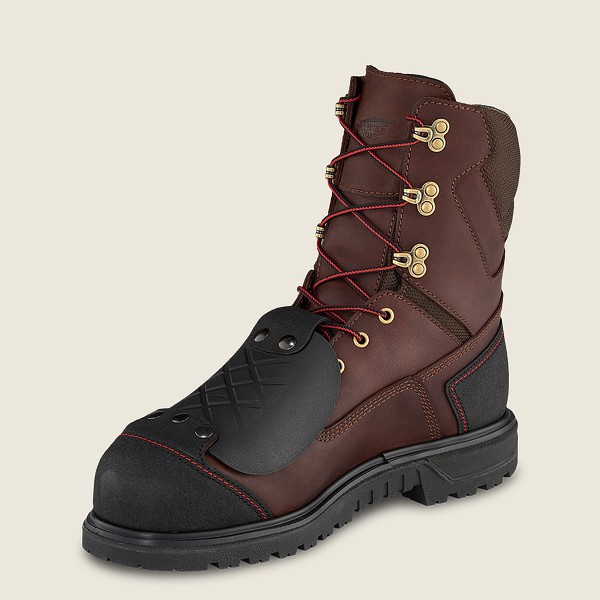 Red Wing Safety Boots Mens Brown/Black - Brnr Xp - 8-inch Waterproof Toe Metguard - 2819540-WJ